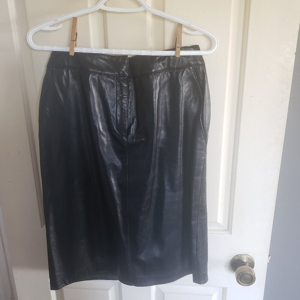 Danier Vintage Black Leather skirt